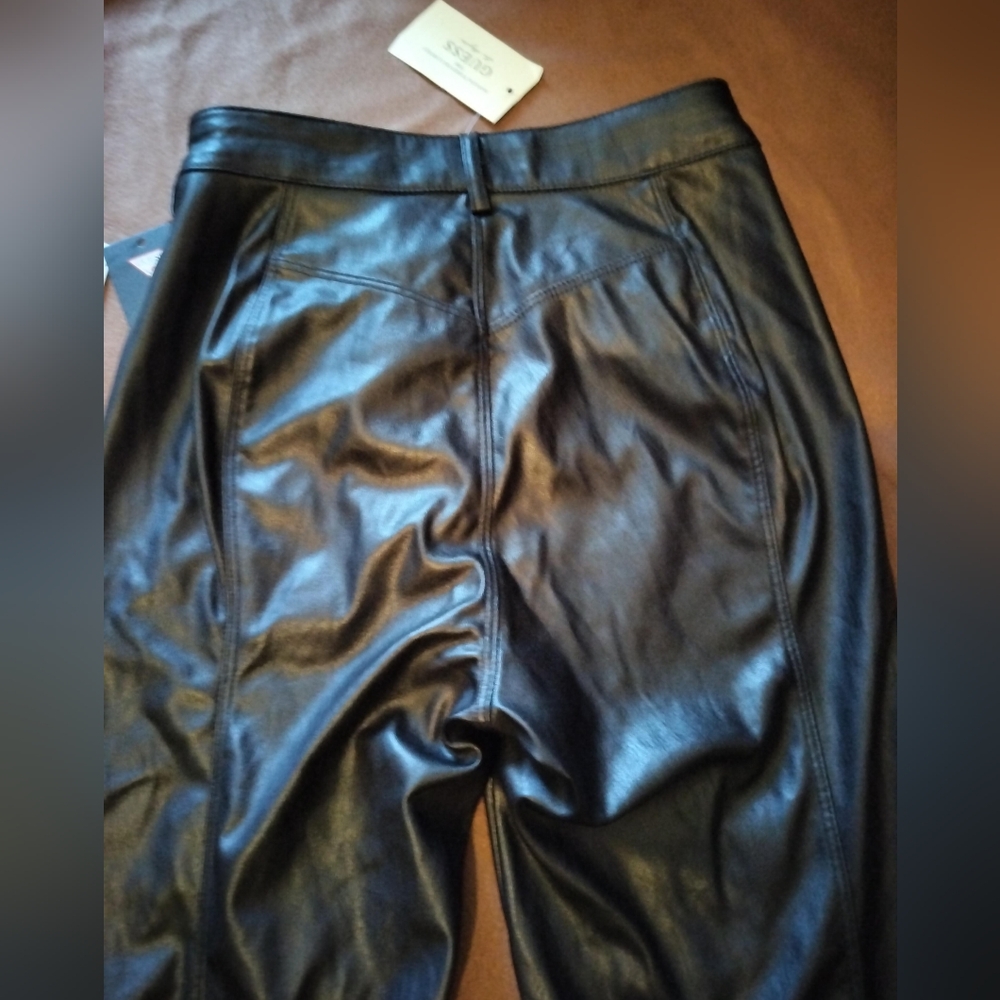 NWT Guess Faux Leather High-Waist Black Skinny Pants - 0/XS - Picture 6 of 6